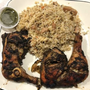 Liberian Dry Rice with Jerk Chicken